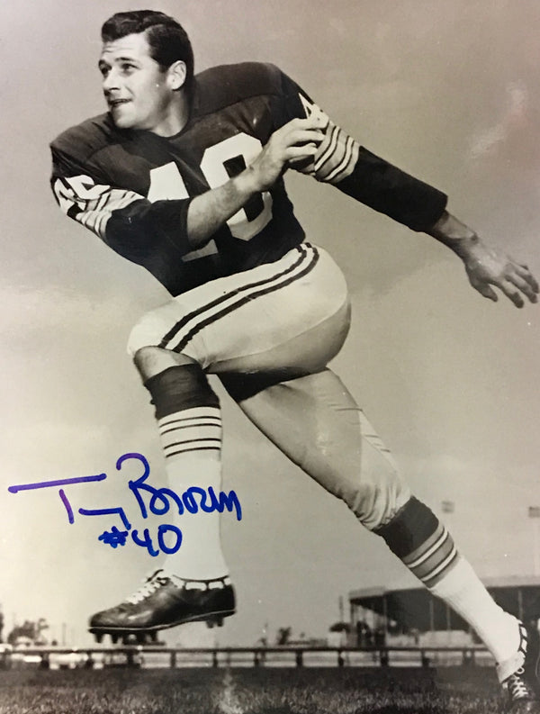 Tom Brown Autographed 8x10 Sepia Tone Football Photo