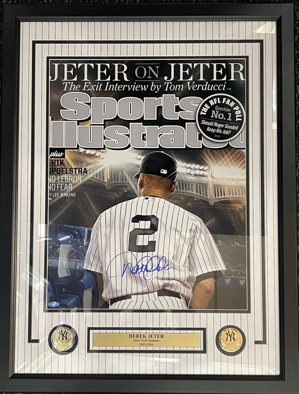 Derek Jeter Autographed 16X20 Framed Photo (Steiner & MLB Auth