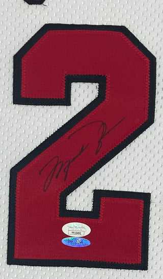 Michael Jordan Autographed Framed Chicago Bulls Jersey (UDA & JSA)