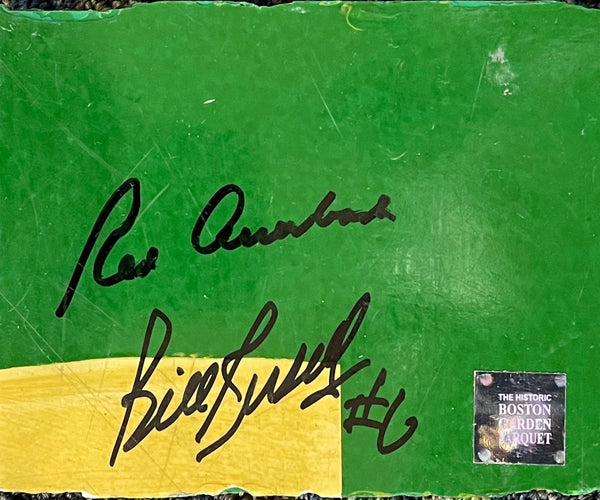 Bill Russell & Red Auerbach Autographed 5x4 Boston Garden Floor Piece