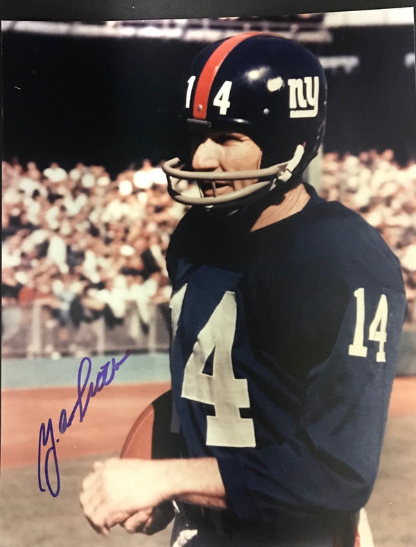Y.A. Tittle Autographed 8x10 Football Photo