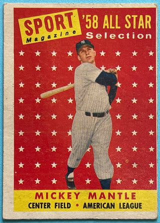 Mickey Mantle 1958 Topps All Star Selection Card #487