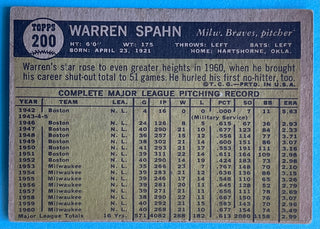 Warren Spahn 1961 Topps Baseball Card #200