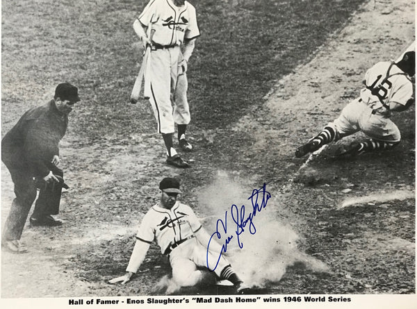 Enos Slaughter Autographed 16x20 Baseball Photo