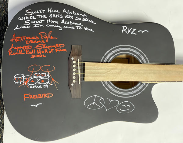 Artimus Pyle Autographed Multi Inscribed Lynyrd Skynyrd Acoustic Guitar (JSA)