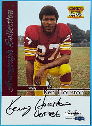 Ken Houston Autographed 1999 Sports Illustrated Fleer Greats of the Game Football Card