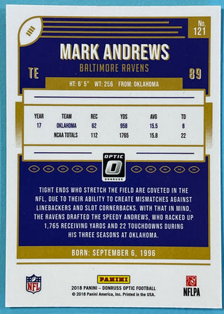 Mark Andrews 2018 Panini Optic Rookie Football Card #121