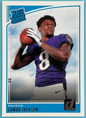 Lamar Jackson 2018 Panini Donruss Rated Rookie Football Card #317