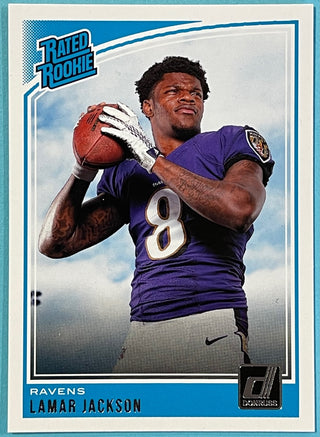 Lamar Jackson 2018 Panini Donruss Rated Rookie Football Card #317