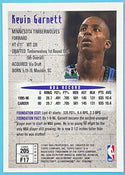 Kevin Garnett 1997-98 Topps Finest Foundations Card With Coating #205
