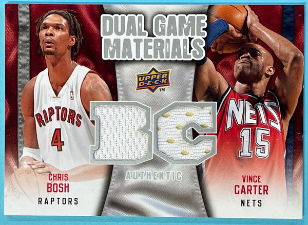 Chris Bosh Vince Carter 2009-10 Upper Deck Dual Game Materials Card