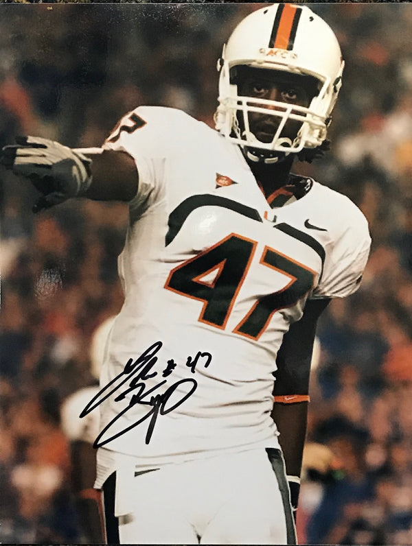 LaRon Byrd Autographed 8x10 Football Photo - University of Miami