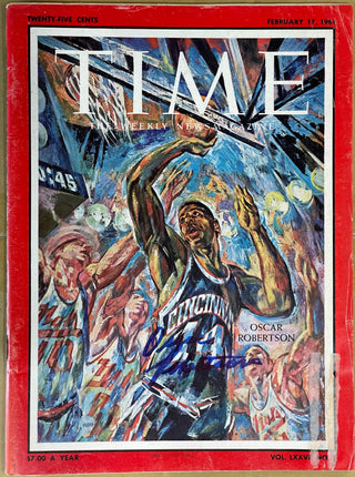 Oscar Robertson Autographed Time Magazine February 17 1961