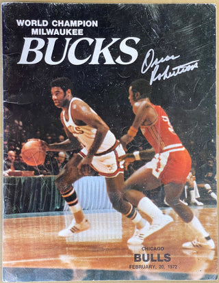 Oscar Robertson Autographed Milwaukee Bucks Program February 20 1972