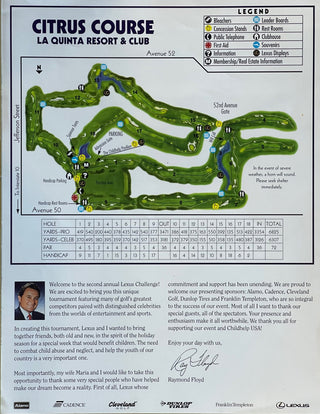 Ray Floyd Autographed 1996 PGA Lexus Challenge Program (JSA)
