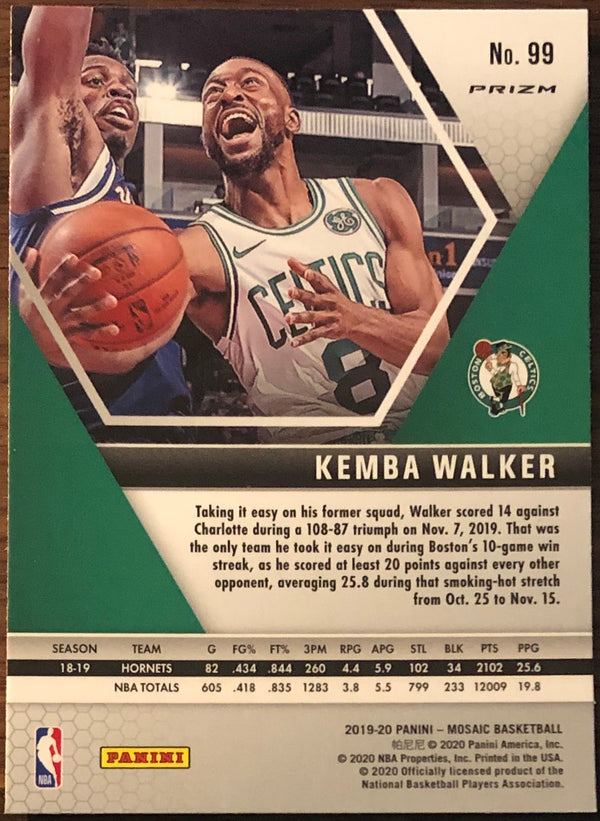 Kemba Walker 2019-20 Panini Mosaic Green Prizm Card
