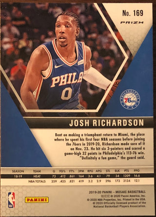 Josh Richardson 2019-20 Panini Mosaic Green Prizm Card