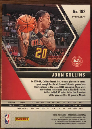 John Collins 2019-20 Panini Mosaic Green Prizm Card