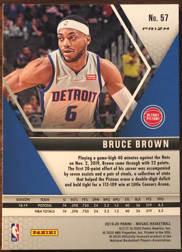 Bruce Brown 2019-20 Panini Mosaic Green Prizm Card