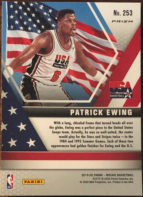 Patrick Ewing 2019-20 Panini Mosaic Green Prizm Card