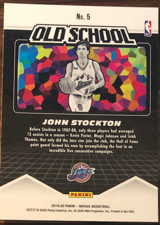 John Stockton 2019-20 Panini Mosaic Old School Insert Card