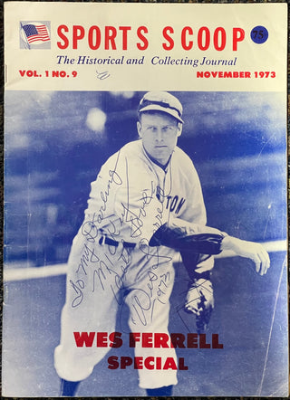 Wes Ferrell November 1973 Sports Scoop Journal