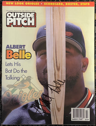 Albert Belle Autographed Outside Pitch Magazine March 5 1999