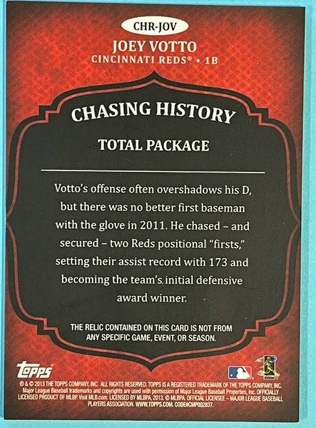 Joey Votto 2013 Topps Chasing History Game Used Jersey Card 45/99