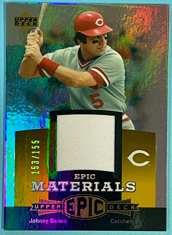 Johnny Bench 2006 Upper Deck Epic Materials Game-Used Jersey Card