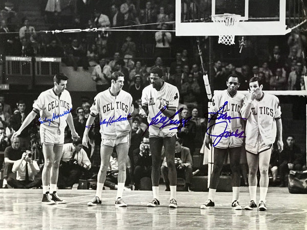 Bill Russell  Bailey Howell & John Havlicek & Sam Jones Autographed 16x20 Basketball Photo