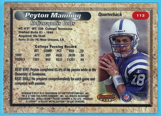 Peyton Manning 1998 Bowmans Best Football Card #112