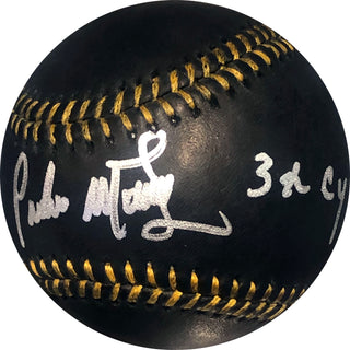Pedro Martinez "3x Cy" Autographed Black Baseball (BGS)