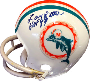 Larry Little "HOF 93" Autographed Miami Dolphins Mini Helmet (PSA)