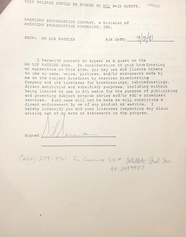 Gil Gerard Autographed Contract (JSA)