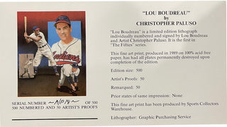 Lou Boudreau & Christopher Paluso Signed18x24 Artist Proof Lithograph 18/50 (JSA)