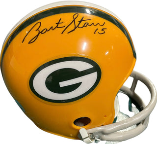 Bart Starr Autographed Green Bay Packers Mini Helmet (Mounted)