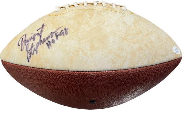 Don Shula & Dwight Stephenson Autographed Miami Dolphins Logo Football (JSA)