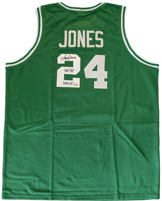 Sam Jones Autographed Boston Celtics Custom XL Jersey