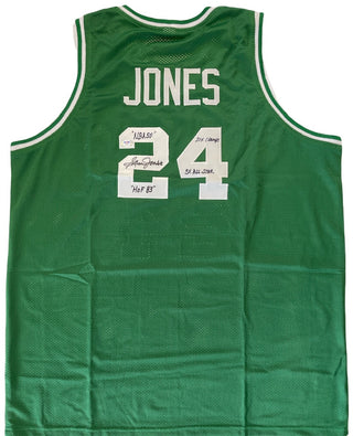 Sam Jones Autographed Boston Celtics Custom XL Jersey (PSA)