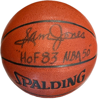 Sam Jones Autographed Spalding Indoor/Outdoor Basketball