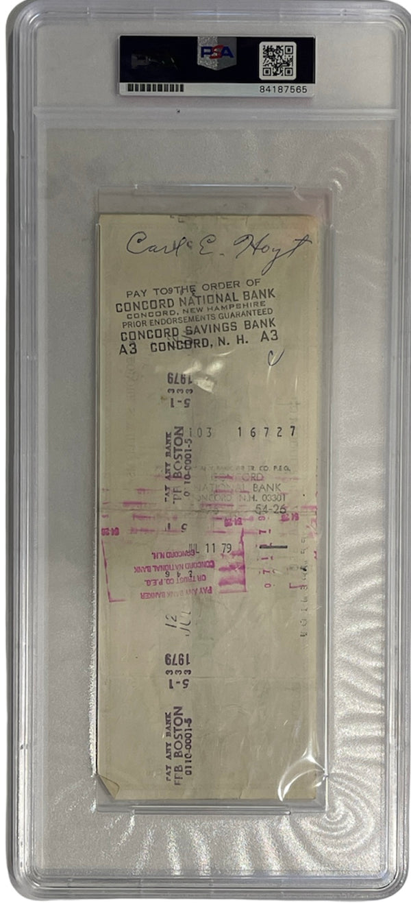 Ted Williams Autographed Check PSA 8
