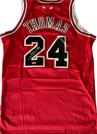 Tyrus Thomas Autographed Red Swingman Adidas Basketball Jersey
