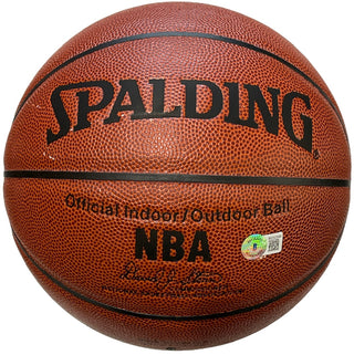 Sam Jones Autographed Spalding Indoor/Outdoor Basketball (Beckett)