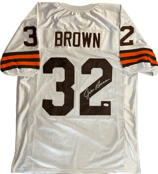Jim Brown Autographed Cleveland Browns White Jersey (JSA)