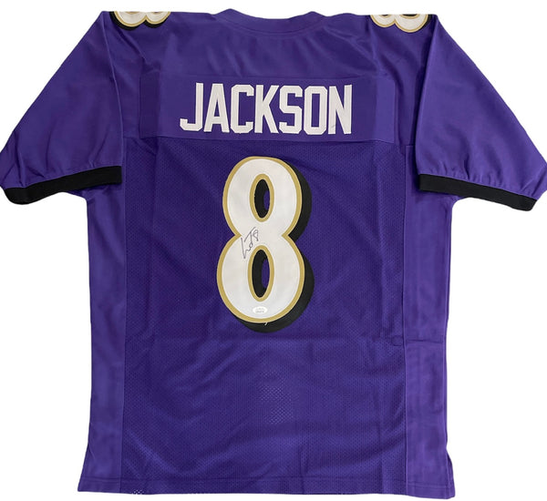 Lamar Jackson Autographed Baltimore Ravens Custom Jersey (JSA)