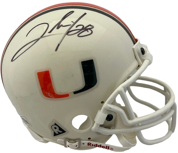 Clinton Portis Autographed University of Miami Hurricanes Mini Helmet (JSA)