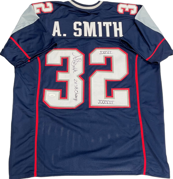 Antowain Smith "2x SB Champ, XXXVI & XXXVIII" Autographed New England Patriots Custom Jersey (JSA)