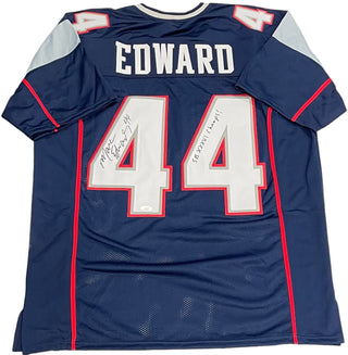 Marc Edwards "SBXXXVI Champs!" Autographed New England Patriots Custom Jersey (JSA)
