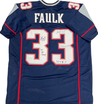 Kevin Faulk "3x SB Champ, XXXVI, XXXVIII & XXXIX" Autographed New England Patriots Custom Jersey (JSA)
