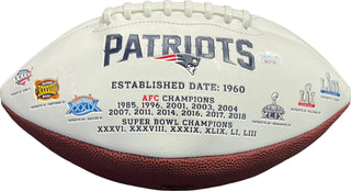 Super Bowl XXXVI Autographed New England Patriots White Panel Football (JSA)